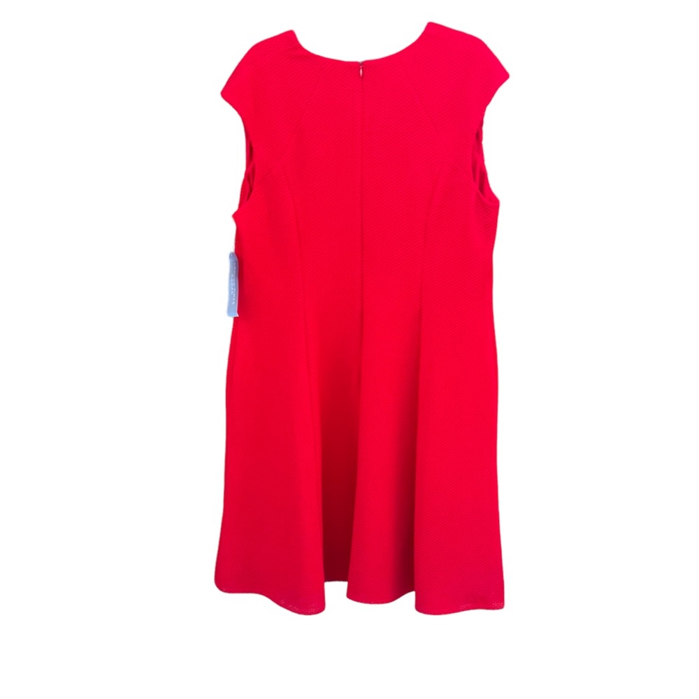 NWT London Times Red cap sleeve textured dress size 16